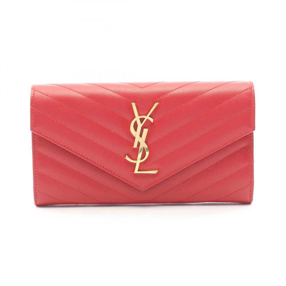Yves Saint Laurent Saint Laurent Paris Monogram Bi-fold Long Wallet, Leather,...